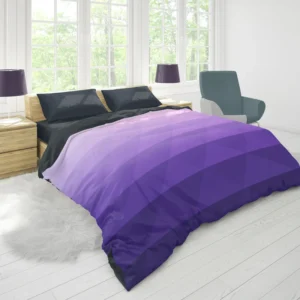 Purple White Gradient Triangle Duvet Cover 1