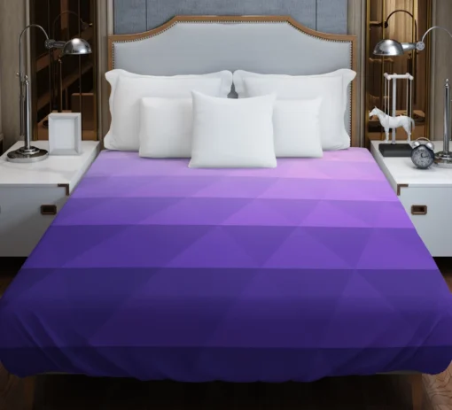 Purple White Gradient Triangle Duvet Cover