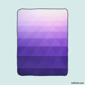 Purple White Gradient Triangle Fleece Blanket 1