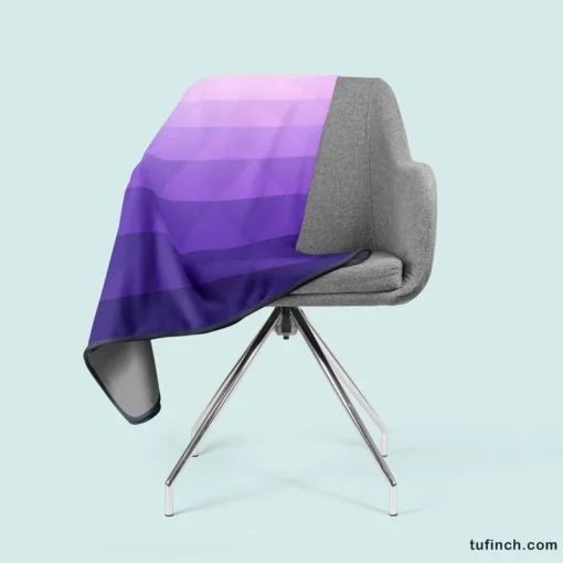 Purple White Gradient Triangle Fleece Blanket 2