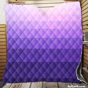 Purple White Gradient Triangle Quilt Blanket