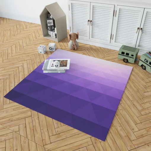 Purple White Gradient Triangle Rug 1