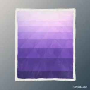 Purple White Gradient Triangle Sherpa Fleece Blanket 1