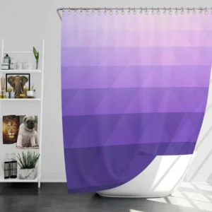 Purple White Gradient Triangle Shower Curtain