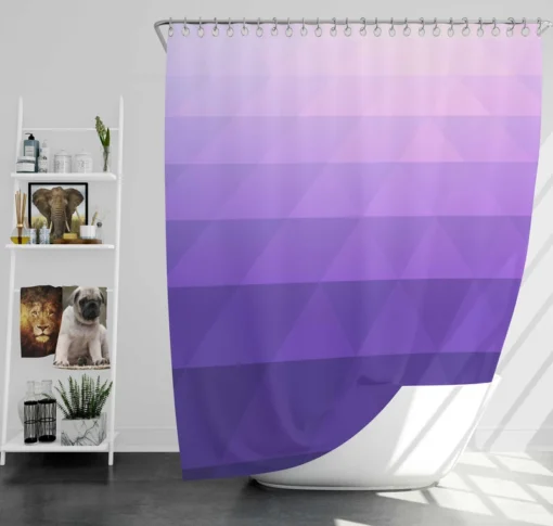 Purple White Gradient Triangle Shower Curtain