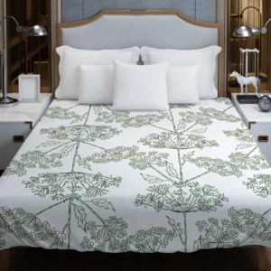 Queen Anne's Lace Floral Pattern Duvet Cover