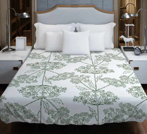 Queen Anne's Lace Floral Pattern Duvet Cover