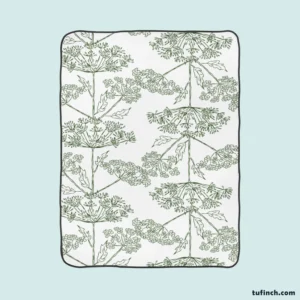 Queen Anne's Lace Floral Pattern Fleece Blanket 1