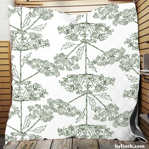 Queen Anne's Lace Floral Pattern Quilt Blanket