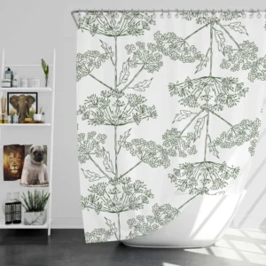 Queen Anne's Lace Floral Pattern Shower Curtain