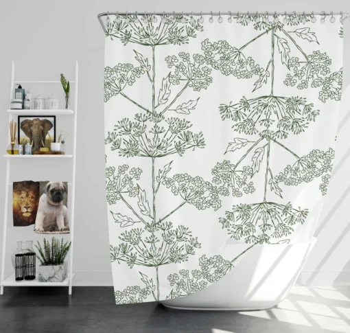 Queen Anne's Lace Floral Pattern Shower Curtain