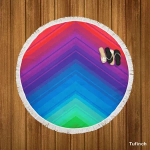 Rainbow Abstract Background Round Beach Towel