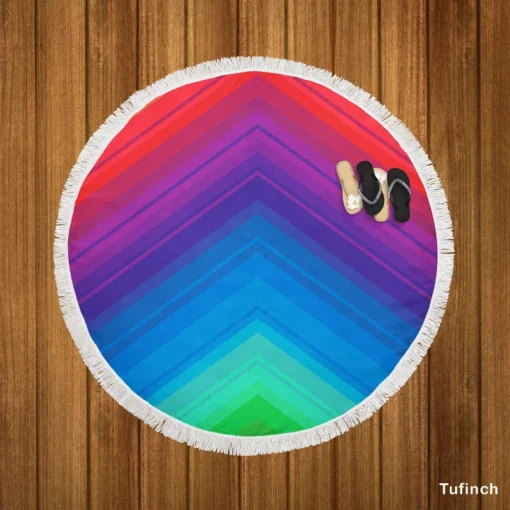 Rainbow Abstract Background Round Beach Towel