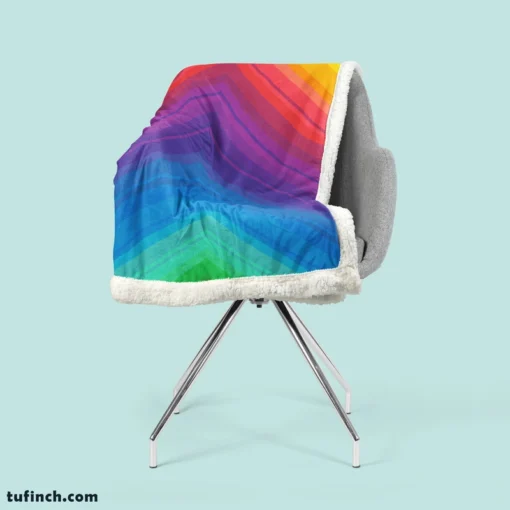 Rainbow Abstract Background Sherpa Fleece Blanket 2