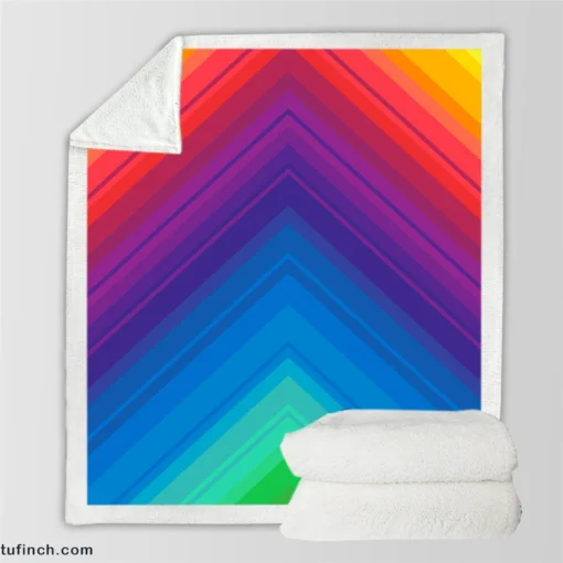 Rainbow Abstract Background Sherpa Fleece Blanket