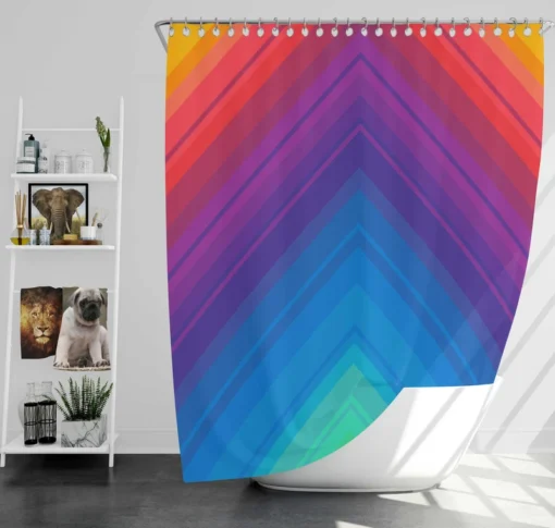 Rainbow Abstract Background Shower Curtain