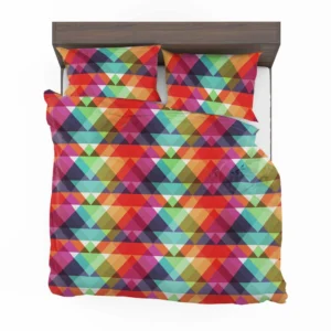 Rainbow Color Blurry Triangle Bedding Set 2