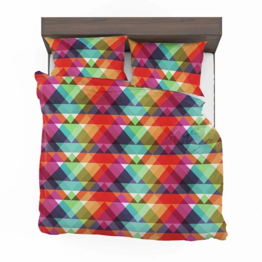 Rainbow Color Blurry Triangle Bedding Set 2