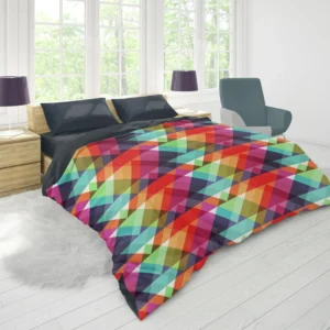 Rainbow Color Blurry Triangle Duvet Cover 1