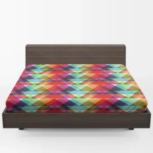 Rainbow Color Blurry Triangle Fitted Sheet 1