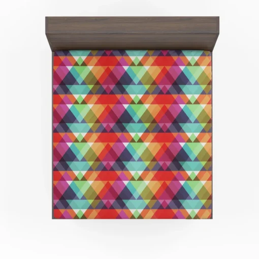 Rainbow Color Blurry Triangle Fitted Sheet