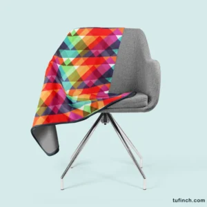 Rainbow Color Blurry Triangle Fleece Blanket 2