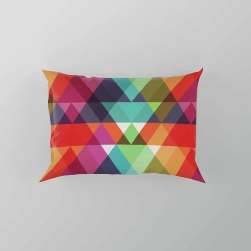 Rainbow Color Blurry Triangle Pillow Case