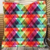 Rainbow Color Blurry Triangle Quilt Blanket