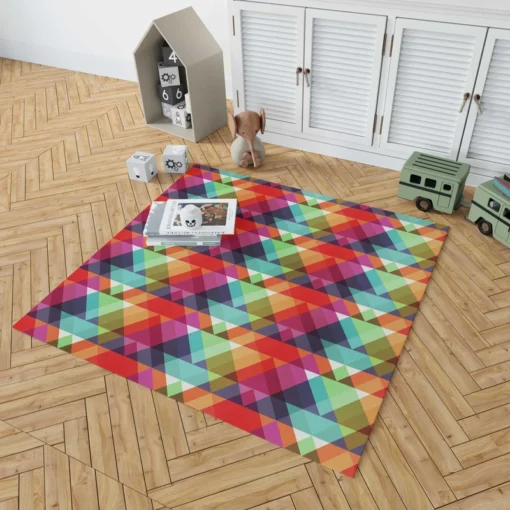 Rainbow Color Blurry Triangle Rug 1