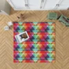 Rainbow Color Blurry Triangle Rug