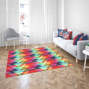 Rainbow Color Blurry Triangle Rug 2