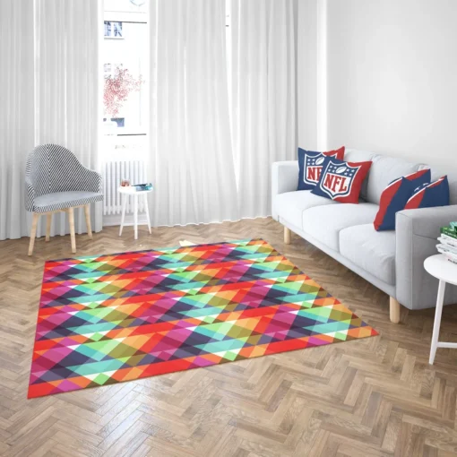 Rainbow Color Blurry Triangle Rug 2