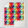 Rainbow Color Blurry Triangle Sherpa Fleece Blanket