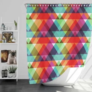 Rainbow Color Blurry Triangle Shower Curtain