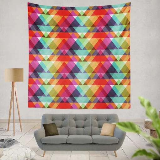 Rainbow Color Blurry Triangle Wall Tapestry