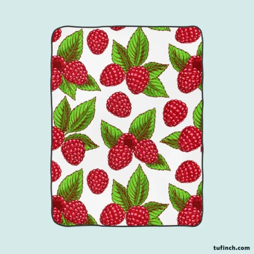 Raspberries Design Fleece Blanket 1