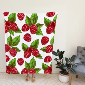 Raspberries Design Fleece Blanket