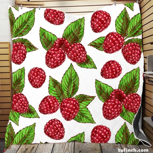 Raspberries Design Quilt Blanket