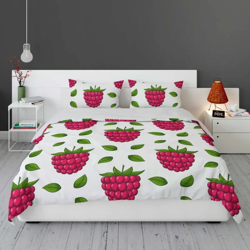 Raspberry And Leaves Pattern Bedding Set 1
