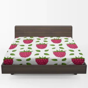 Raspberry And Leaves Pattern Fitted Sheet 1