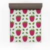 Raspberry And Leaves Pattern Fitted Sheet