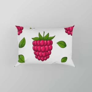 Raspberry And Leaves Pattern Pillow Case