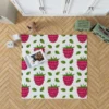 Raspberry And Leaves Pattern Rug