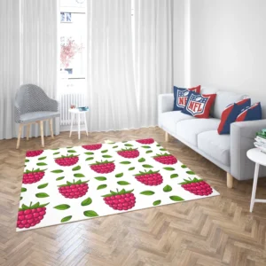 Raspberry And Leaves Pattern Rug 2