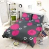 Raspberry Love Pattern Bedding Set