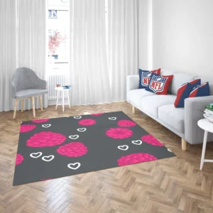 Raspberry Love Pattern Rug 2