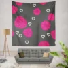 Raspberry Love Pattern Wall Tapestry