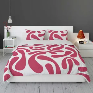 Raspberry Pink Swirl Design Bedding Set 1