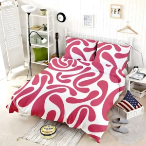 Raspberry Pink Swirl Design Bedding Set