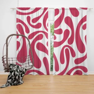 Raspberry Pink Swirl Design Curtain